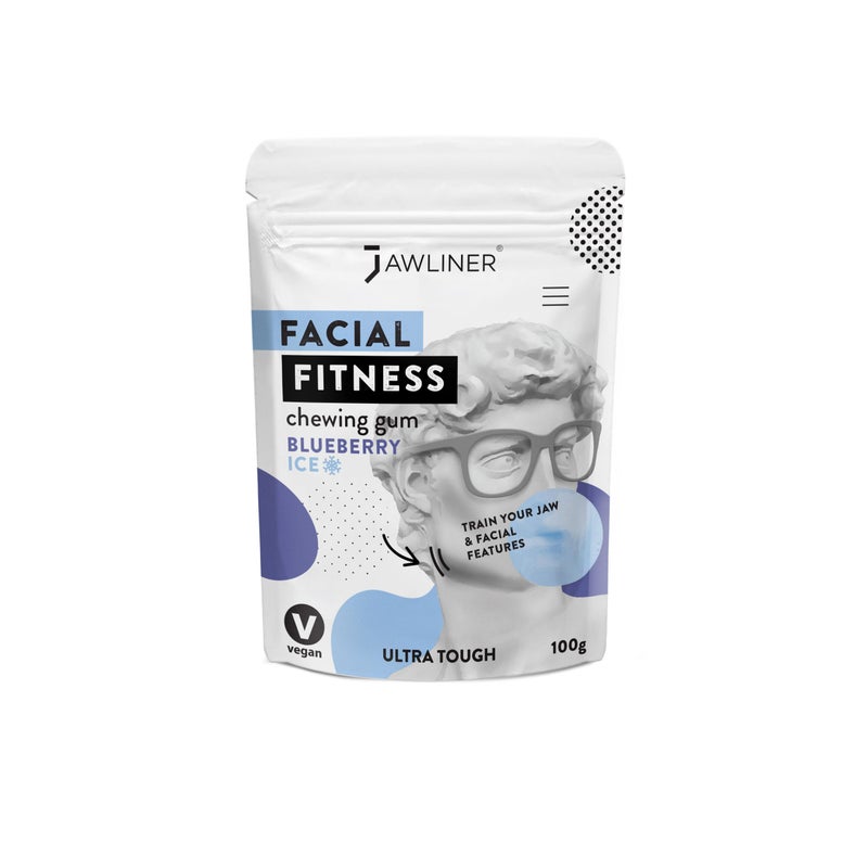 Jawliner® - Pioneers the Toughest Handmade 15x Harder Jawline Gum Includes 12 Weeks Coaching - Sugar-Free Blueberry Ice Gum - Jawline Exerciser for Mewing & Shaping the Jaw (2 Months Pack) - Image 1